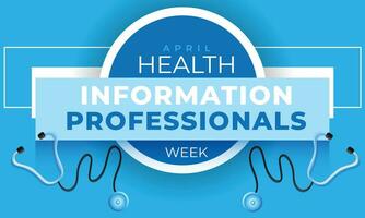 Health Information Professionals Week. background, banner, card, poster, template. Vector illustration.