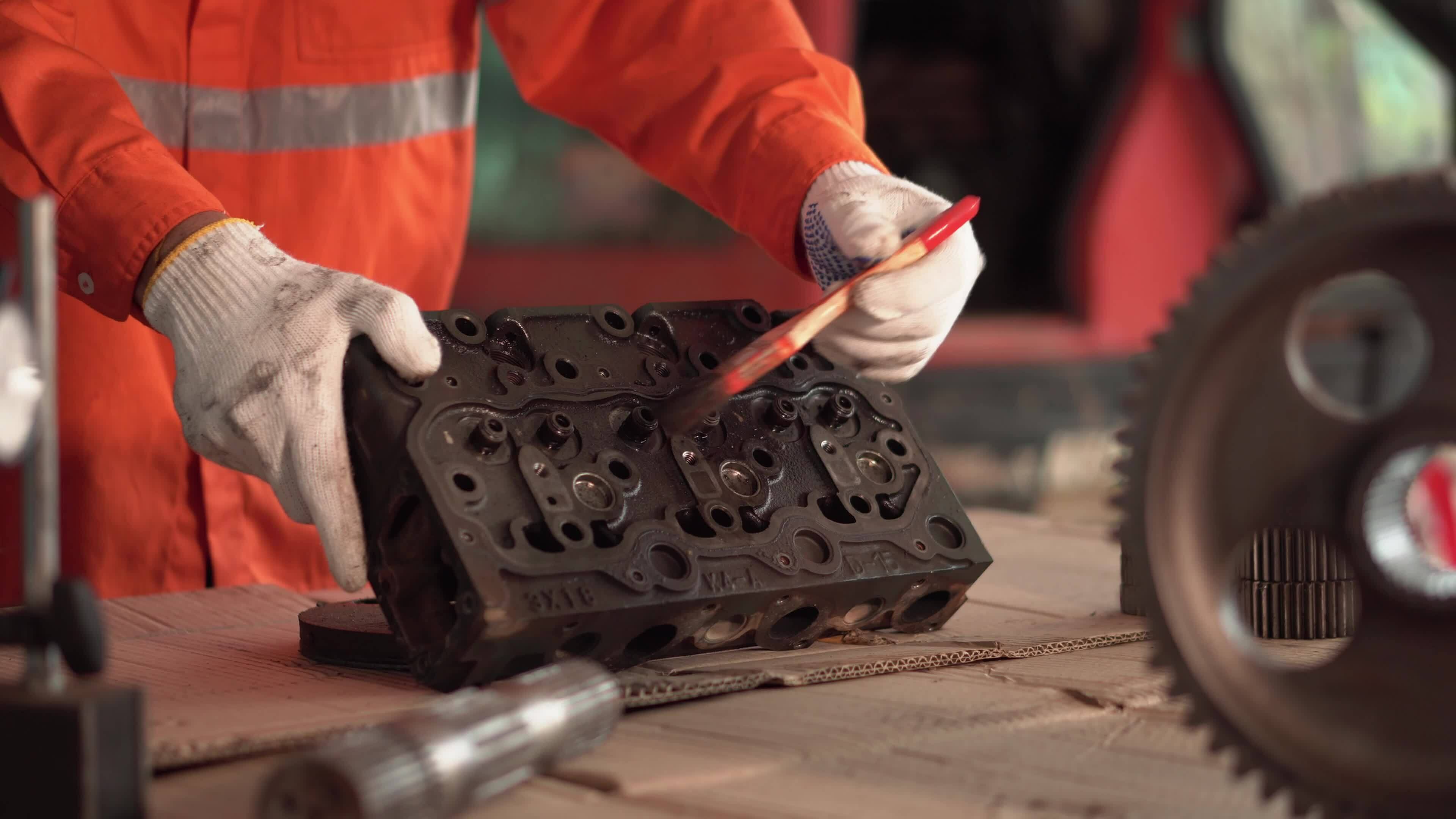 Cleaning The Engine Block Disassembled Engine From The Car 36494399 Cleaning The Engine Block Disassembled Engine From The Car 36494399