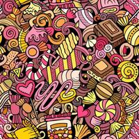 Cartoon doodles Candies seamless pattern vector