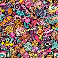 Cartoon doodles Candies seamless pattern vector