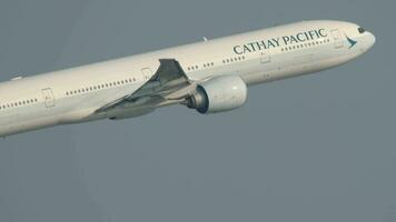 Widebody of Cathay Pacific taking off video