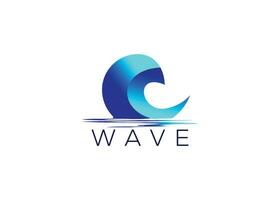 Minimalist Ocean wave logo design vector template