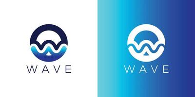 Minimalist Ocean wave logo design vector template