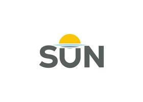 Minimalist sun logo design vector template