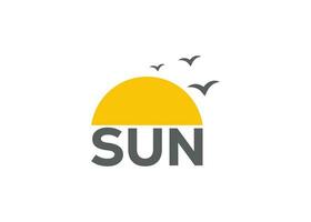 Minimalist sun logo design vector template