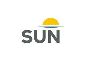 Minimalist sun logo design vector template