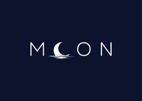 Minimalist moon logo design vector template