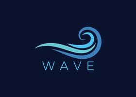 Minimalist Ocean wave logo design vector template