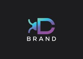 Letter C Bug icon vector monogram logo design template