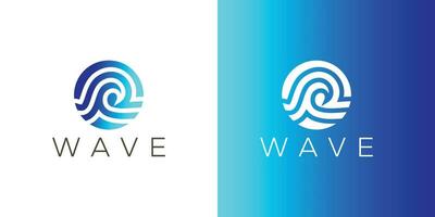 Minimalist Ocean wave logo design vector template