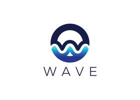 Minimalist Ocean wave logo design vector template