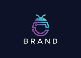 Tech Bug icon vector logo design template