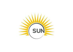 Minimalist sun logo design vector template