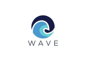 Minimalist Ocean wave logo design vector template