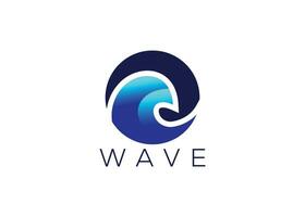 Minimalist Ocean wave logo design vector template