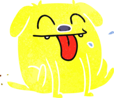 retro tecknad film av söt kawaii hund png