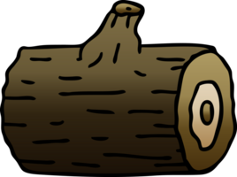 bûche de bois de dessin animé ombré dégradé excentrique png