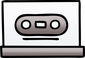 cassette rétro de dessin animé dégradé png