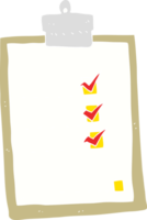 flat color illustration of a cartoon check list png