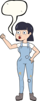 speech bubble cartoon woman clenching fist png