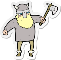 sticker of a cartoon viking warrior png