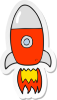 sticker of a cartoon flying rocket png