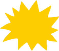 flat color illustration of a cartoon simple explosion symbol png