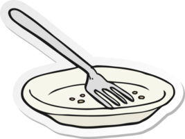 sticker of a cartoon empty plate png