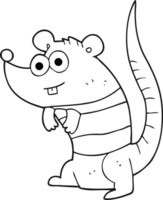 rat de dessin animé noir et blanc png