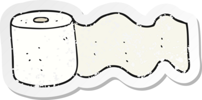 retro nödställda klistermärke av ett tecknat toalettpapper png