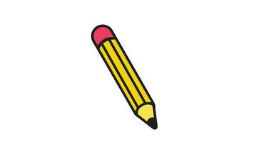 pencil cartoon icon animation video motion graphic.