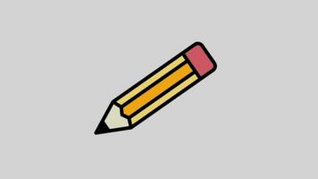 lápis desenho animado 2d animação ícone movimento gráfico vídeo. video