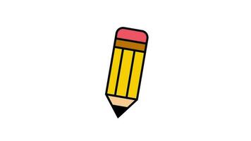 pencil cartoon icon animation video motion graphic.