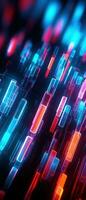 AI generated Explore the virtual world with this 3D abstract background. The futuristic architecture and cyber connections. photo