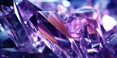 AI generated Mesmerizing close-up of a purple crystals. AI generative. photo