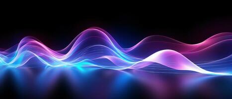 AI generated Mesmerizing abstract light waves in blue and purple. AI generative. photo