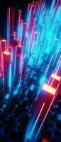AI generated Explore the virtual world with this 3D abstract background. The futuristic architecture and cyber connections. photo