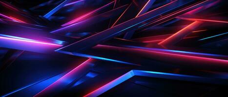 AI generated A futuristic neon design with irregular lines and vibrant blue light.. photo