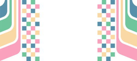 pastel cube squares with stripes banner design transparent background png