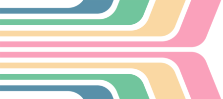 pastel kleurrijk strepen curves banier ontwerp transparant achtergrond png