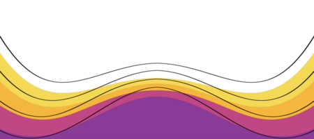 colorato pastello onde con Linee bandiera design trasparente sfondo png