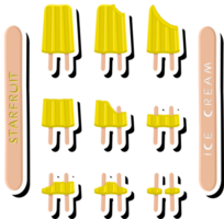 Big set different forms natural dessert ice cream of consisting various ingredients png