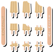 Big set different forms natural dessert ice cream of consisting various ingredients png