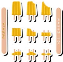 Big set different forms natural dessert ice cream of consisting various ingredients png
