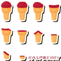 Big set different forms natural dessert ice cream of consisting various ingredients png