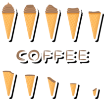 Big set different forms natural dessert ice cream of consisting various ingredients png