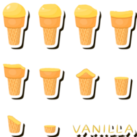 Big set different forms natural dessert ice cream of consisting various ingredients png