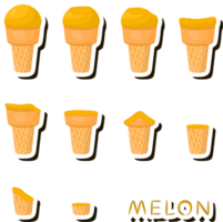 Big set different forms natural dessert ice cream of consisting various ingredients png