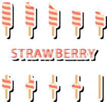 Big set different forms natural dessert ice cream of consisting various ingredients png