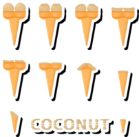 Big set different forms natural dessert ice cream of consisting various ingredients png